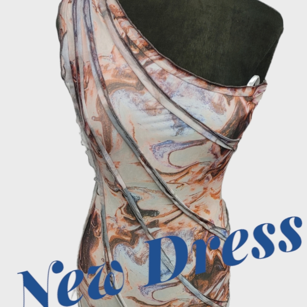 Marble colored jersey dress